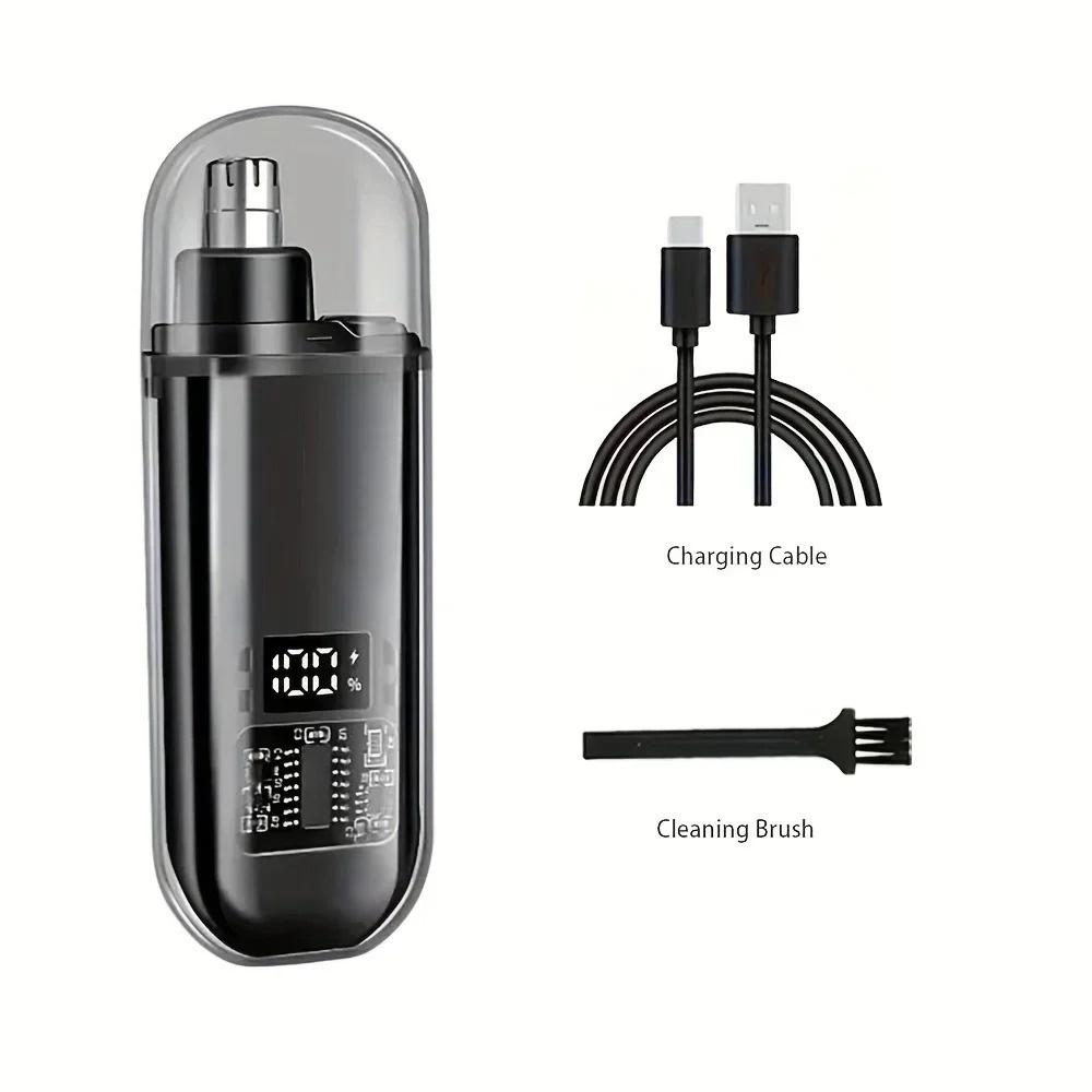 Men'S Grooming Nose Hair Trimmer - เครื่องตัดขนจมูกและขนหูไฟฟ้าขนาดเล็ก พกพาสะดวก ชาร์จเร็วด้วย USB-C ใช้ซ้ำได้ สำหรับผู้ชาย