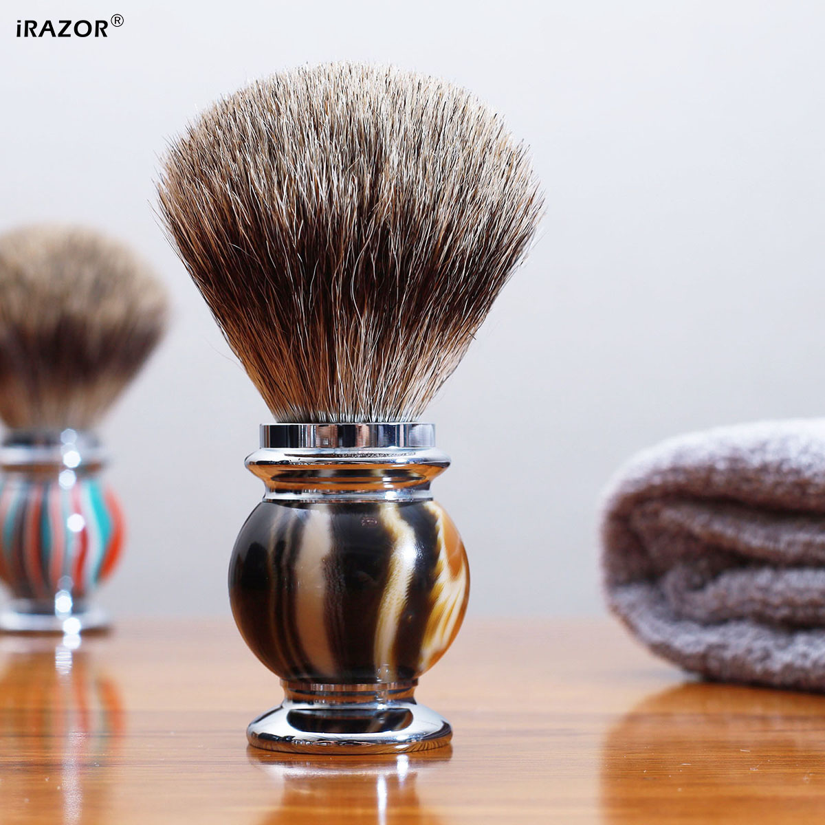 Men'S Grooming Product - แปรงโกนหนวด iRAZOR Silvertip สำหรับผู้ชาย, ขนแปรงนุ่มพิเศษ หนาแน่น