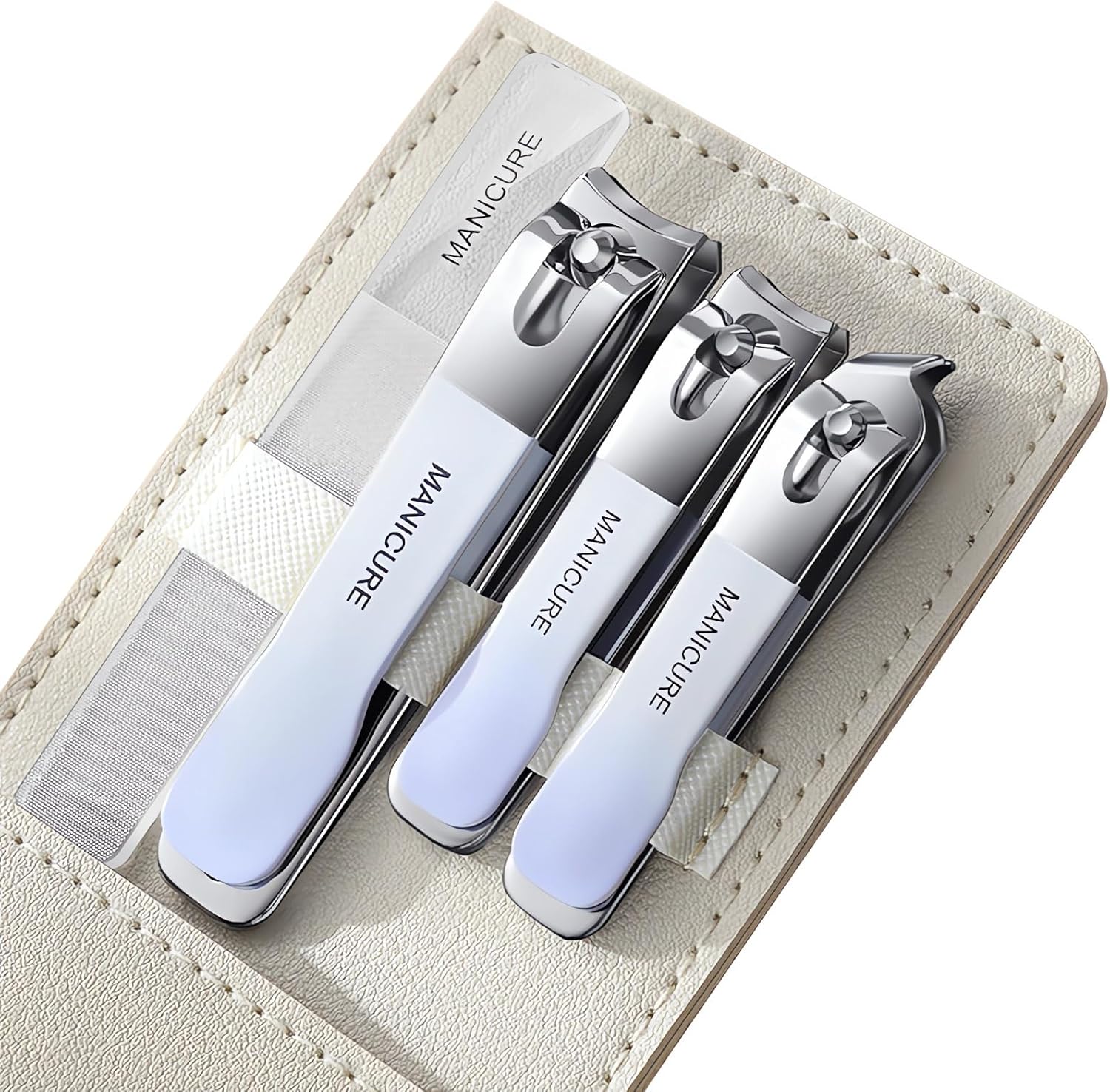 Mens Grooming Travel Kit - ชุดทำเล็บ 4 ชิ้น ชุดกรรไกรตัดเล็บสแตนเลส เครื่องมือเสริมความงาม ชุดพกพา