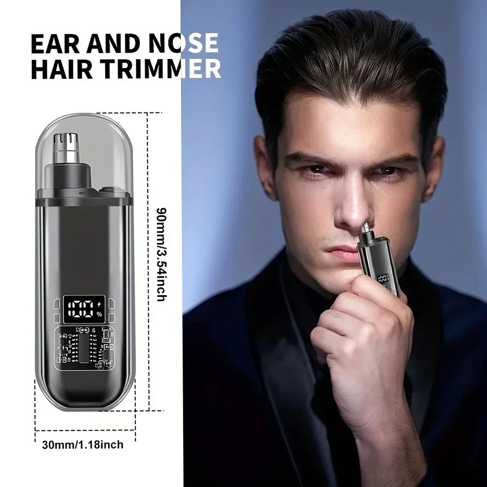 Men'S Grooming Nose Hair Trimmer - เครื่องตัดขนจมูกและขนหูไฟฟ้า ขนาดเล็ก พกพาสะดวก ชาร์จเร็วด้วย USB C