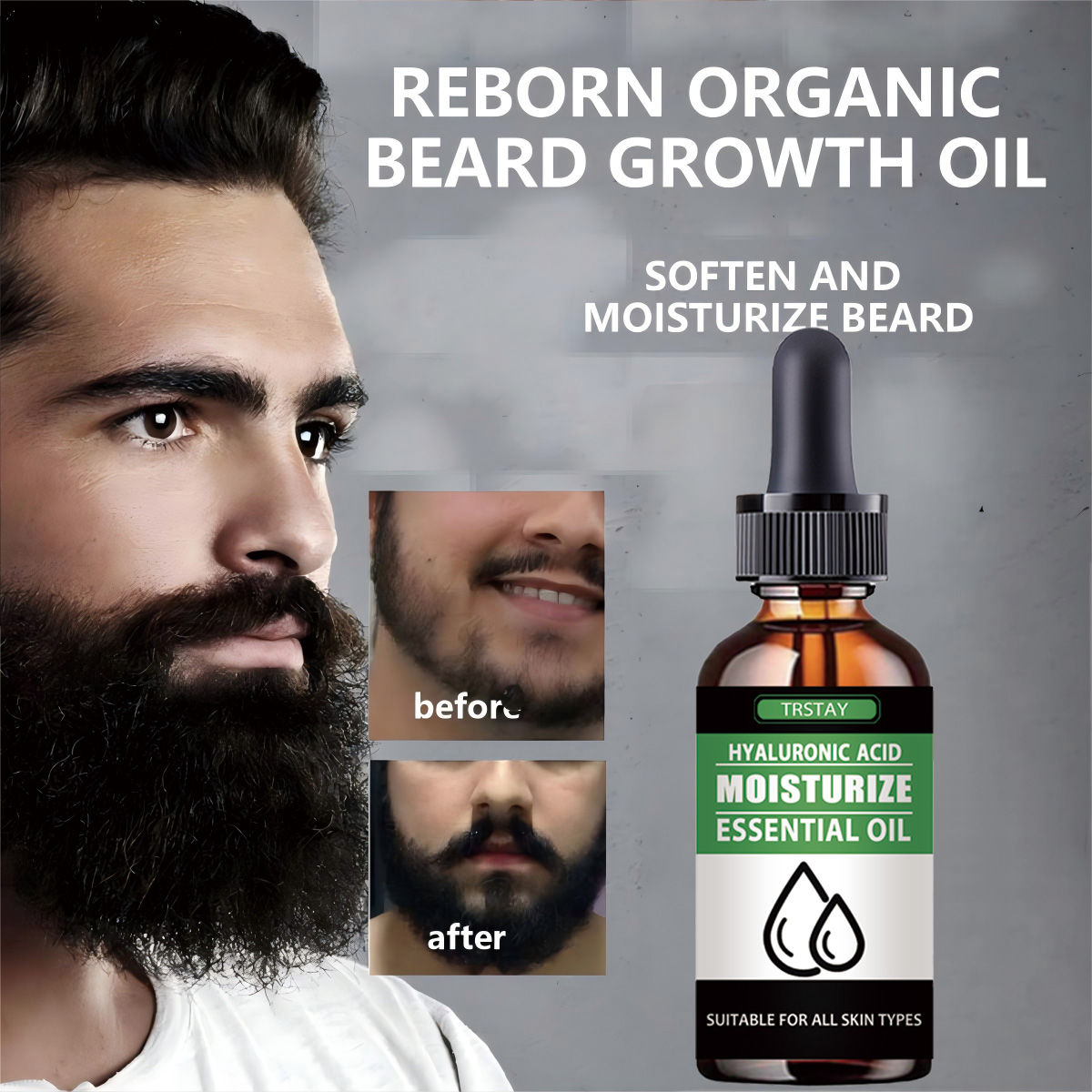 Men'S Grooming Product - 100% ธรรมชาติเร่งผมบนใบหน้า Grow Beard Essential Oil