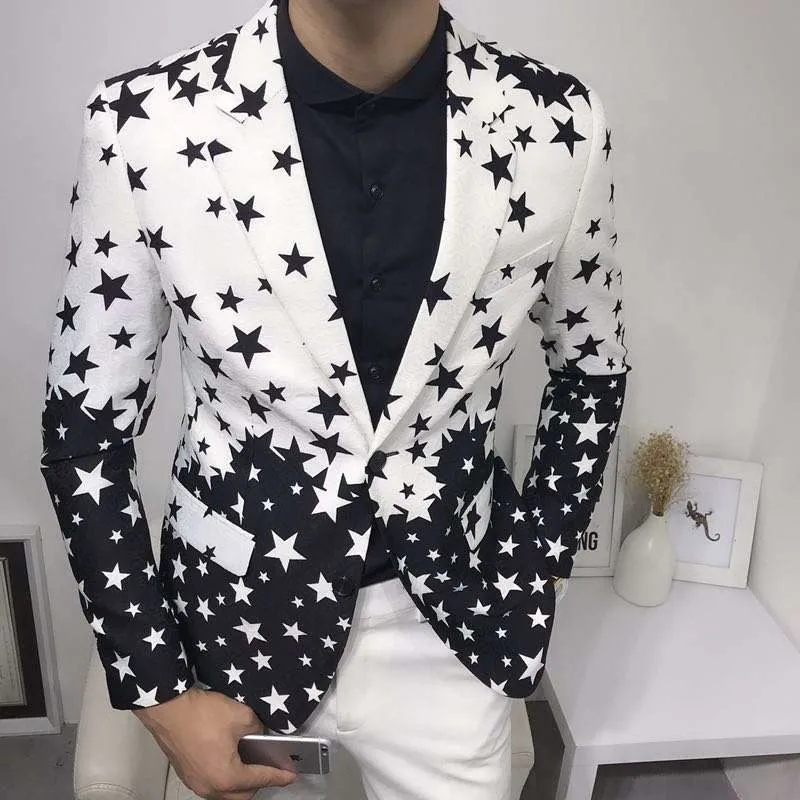 Men'S Grooming Club - เสื้อเบลเซอร์ทรงเข้ารูปลายดาว รุ่นใหม่ปี 2026 ชุดคลุมสำหรับผู้ชาย ชุดทักซิโด้เจ้าบ่าว ชุดสูทสำหรับงานแต่งงาน