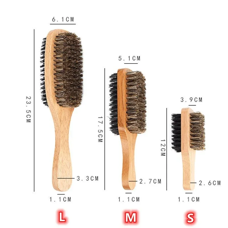 Men'S Grooming Product - แปรงปัดเคราพร้อมด้ามไม้ธรรมชาติและขนแปรงสำหรับการดูแลและจัดแต่งทรงผมสำหรับผู้ชาย