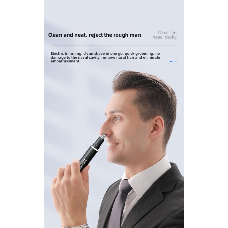 Men'S Grooming Nose Hair Trimmer - เครื่องตัดขนจมูกไฟฟ้าแบบสั่นสะเทือนต่ำ ปลอดภัยด้วยระบบตัดแบบหมุน น้ำหนักเบา อุปกรณ์ดูแลตัวเองในบ้านสำหรับผู้ชายและผู้หญิง