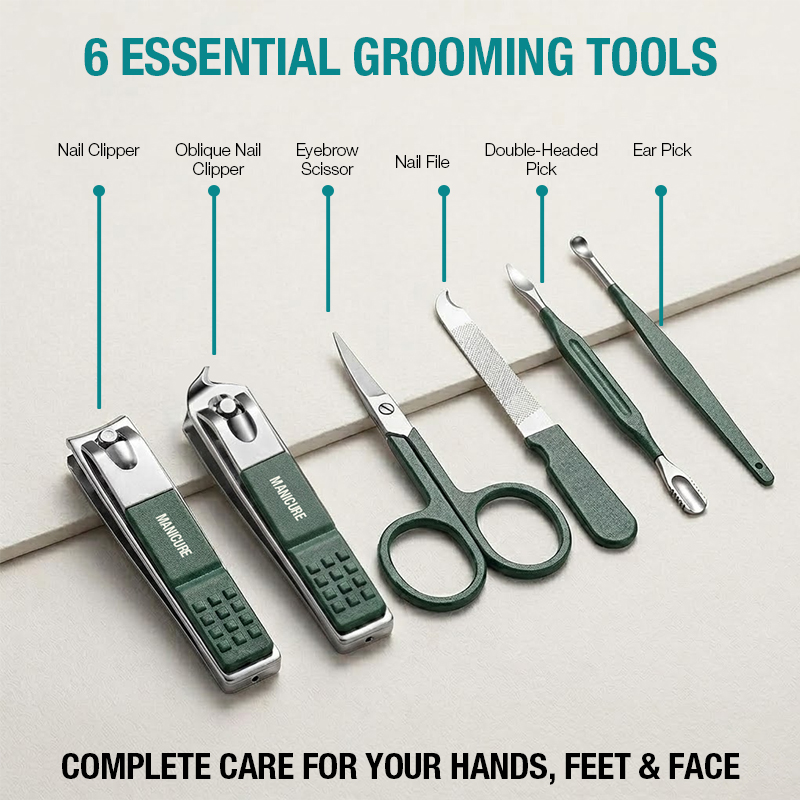 ชุดกรรไกรตัดเล็บแบบพกพา 6-IN-1 - Mens Grooming Travel Kit บทวิจารณ์และราคา