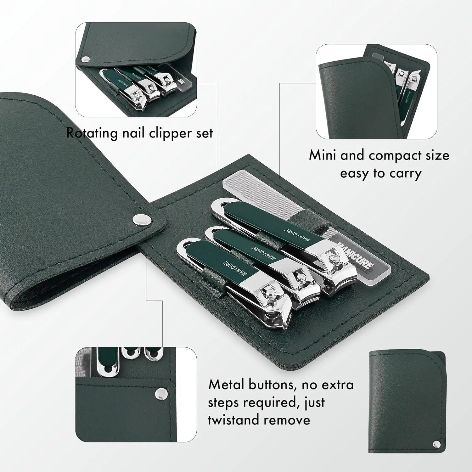 ชุดอุปกรณ์ตัดเล็บสแตนเลส 4 ชิ้ - Mens Grooming Travel Kit บทวิจารณ์และราคา