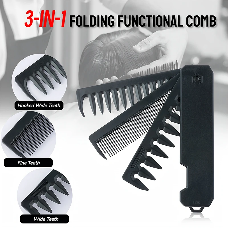 หวีจัดแต่งทรงผม 3-in-1 แบบพับไ - Men'S Grooming Product บทวิจารณ์และราคา