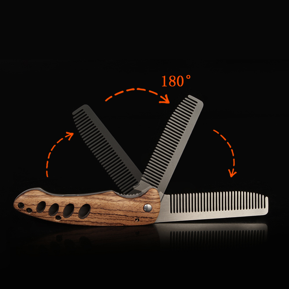 หวีเคราพับได้ทำจากไม้เนื้อแข็ง - Mens Grooming Travel Kit บทวิจารณ์และราคา